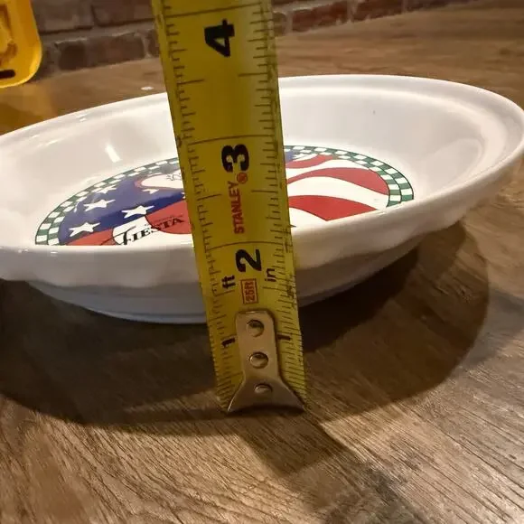 Homer Laughlin Genuine Fiesta Apple Pie deep dish American Flag Patriotic USA - Picture 3 of 4